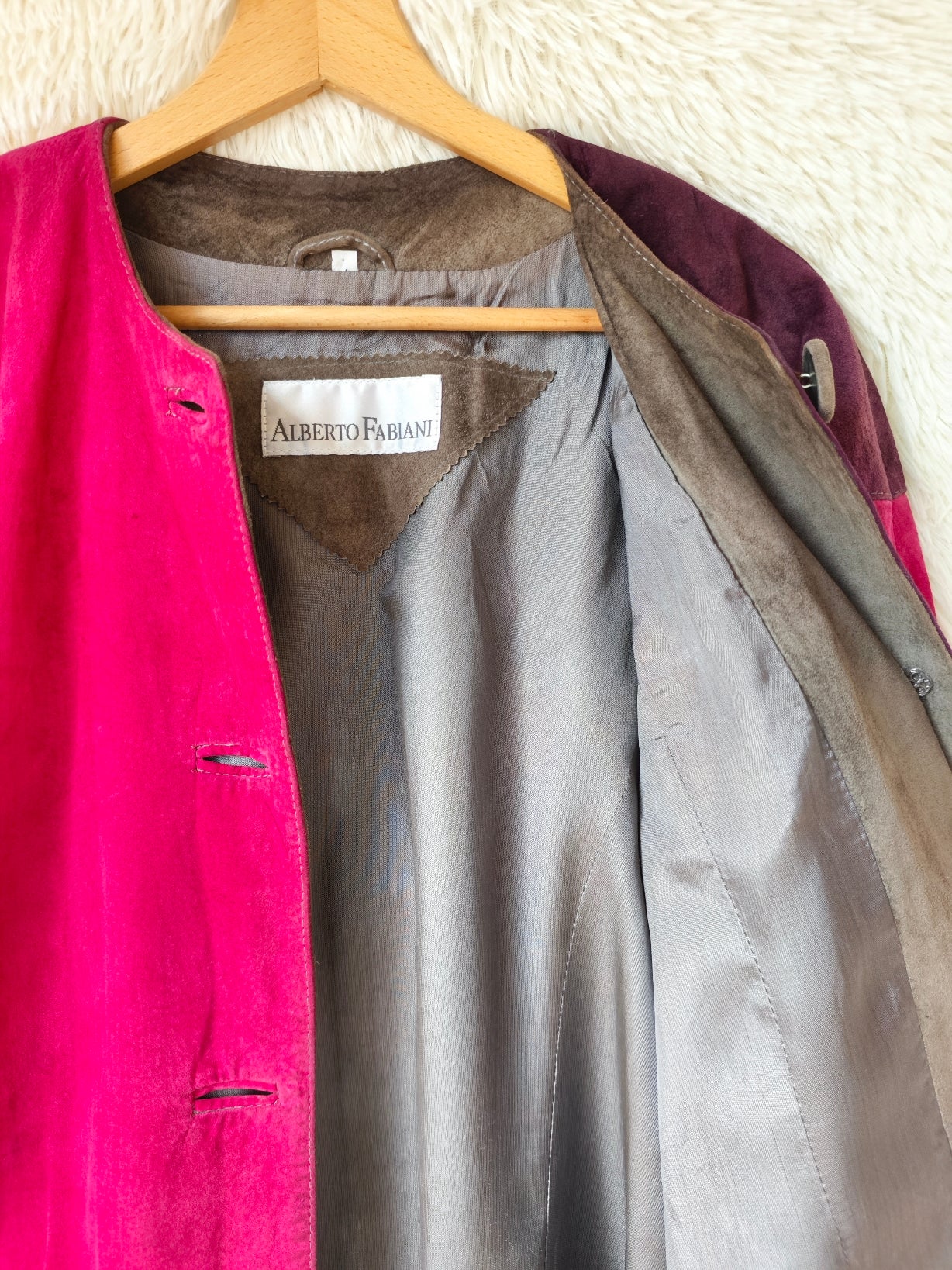 Giacca Scamosciata Color Block