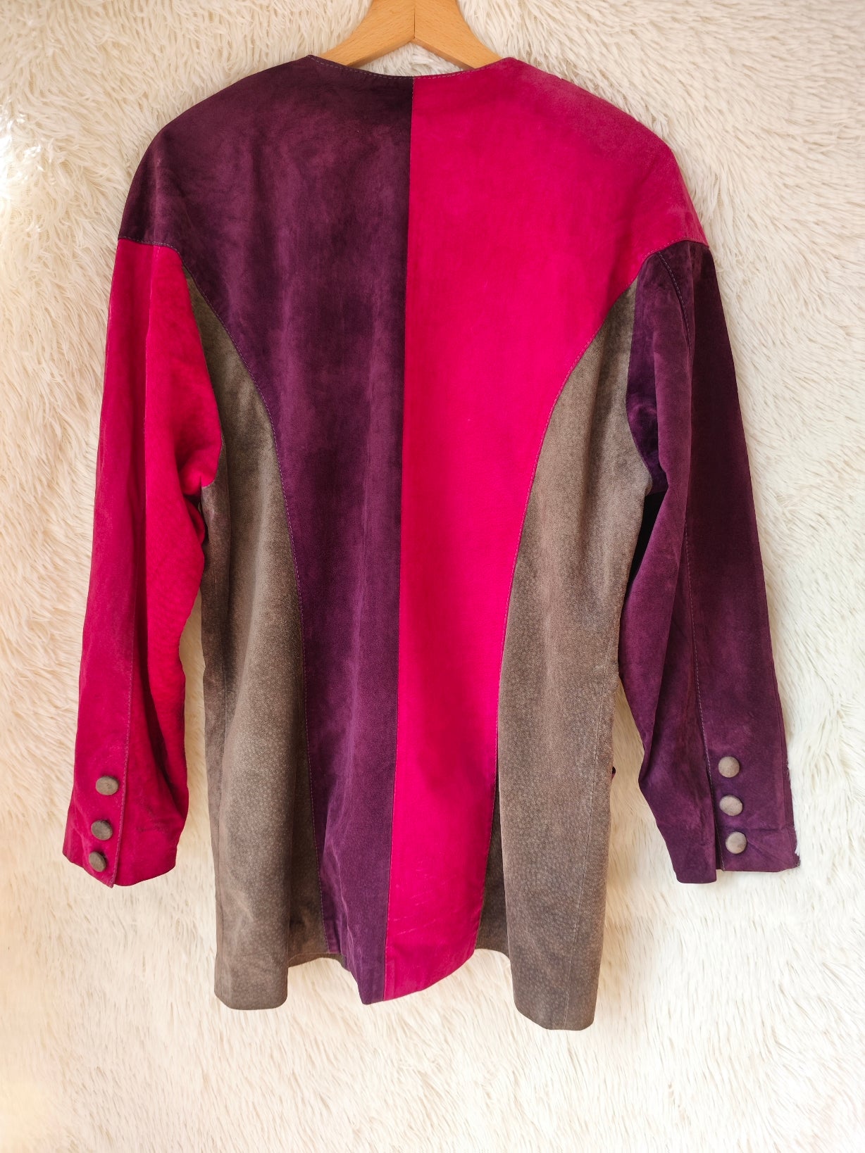 Giacca Scamosciata Color Block