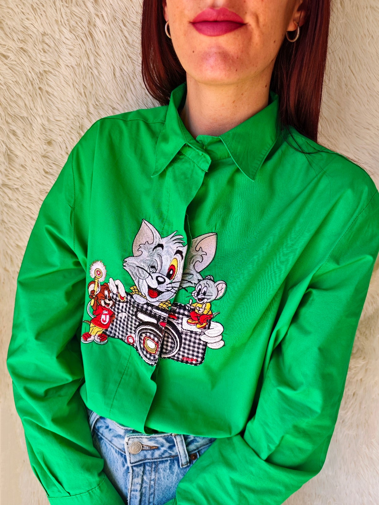 Camicia Tom & Jerry fotografo verde