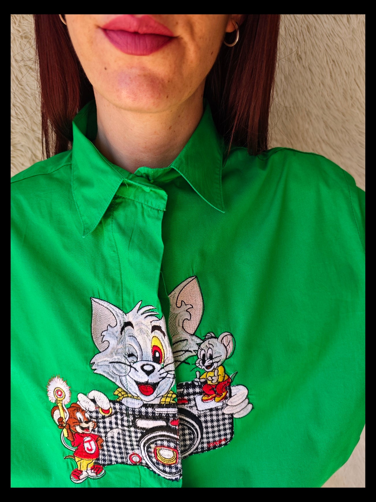 Camicia Tom & Jerry fotografo verde