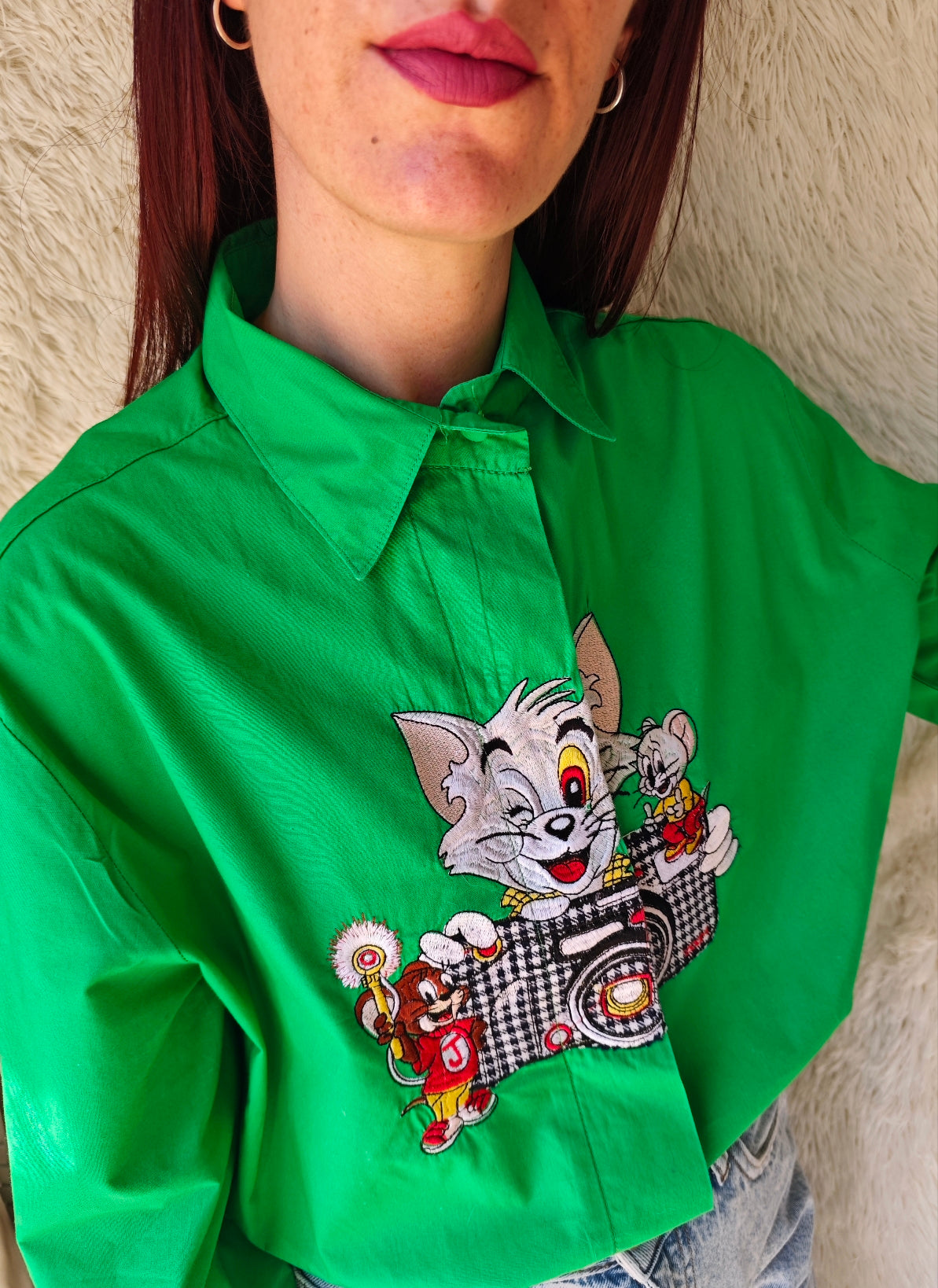 Camicia Tom & Jerry fotografo verde