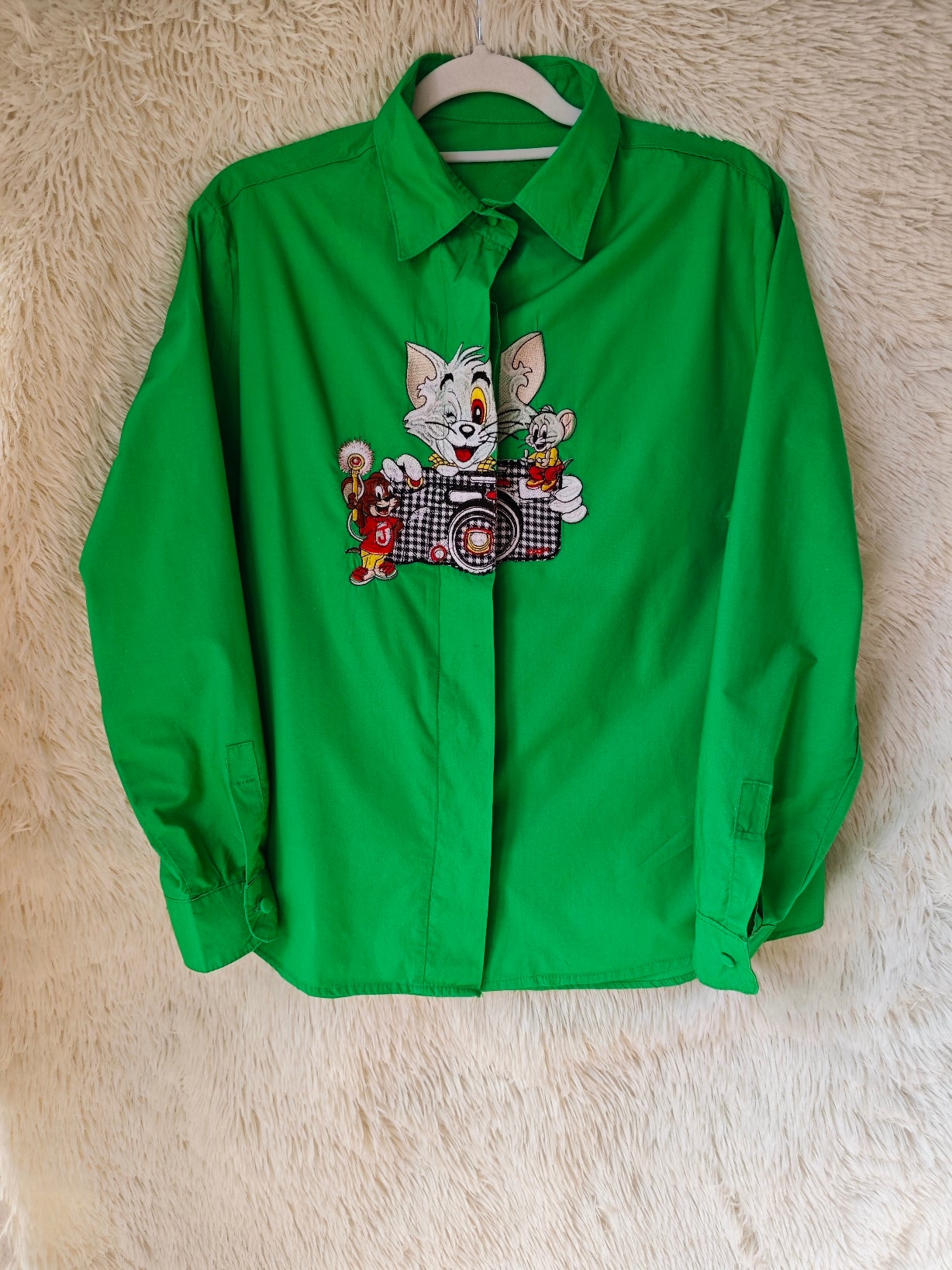 Camicia Tom & Jerry fotografo verde