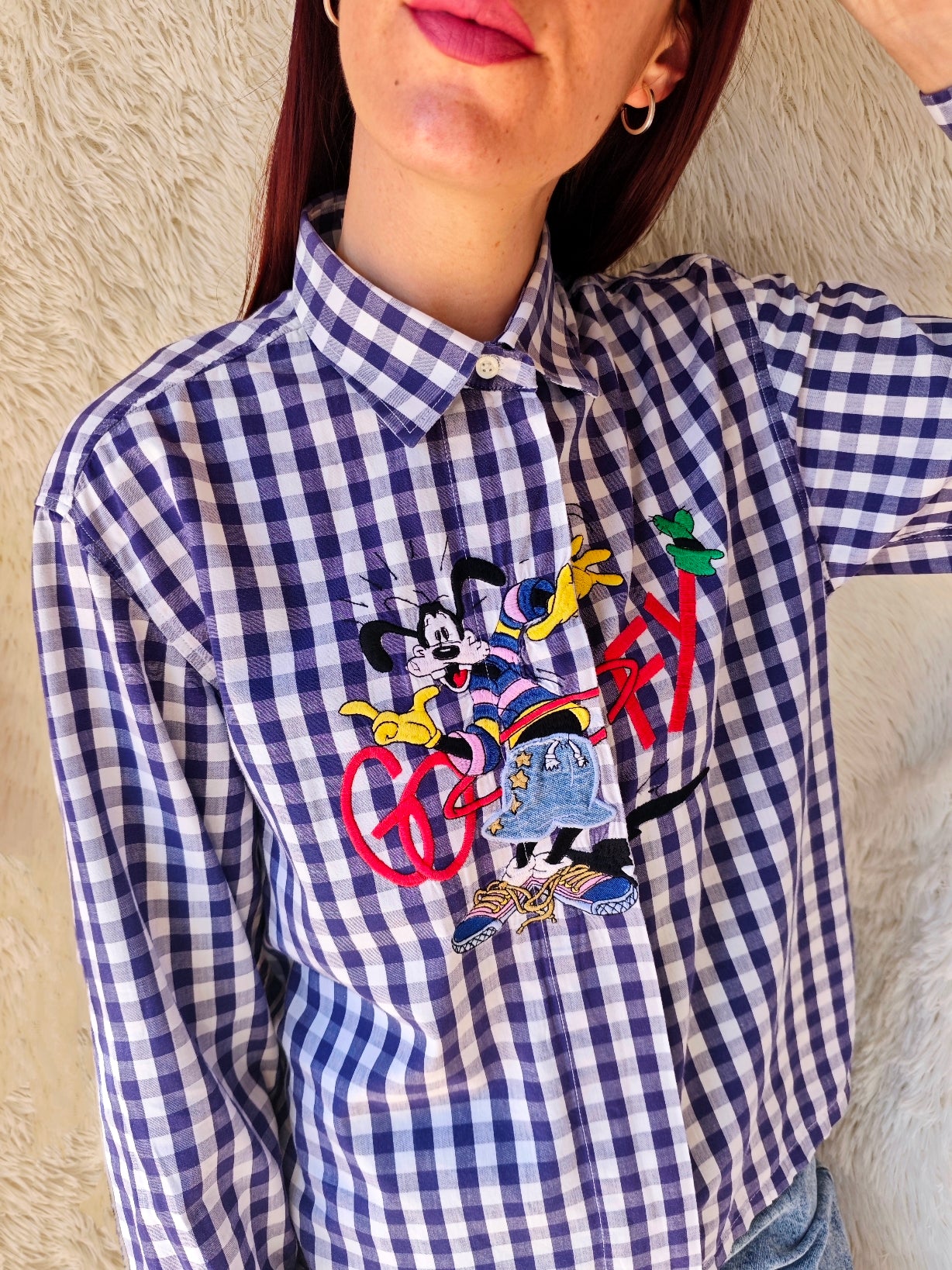 Camicia Goofy Vichy blu