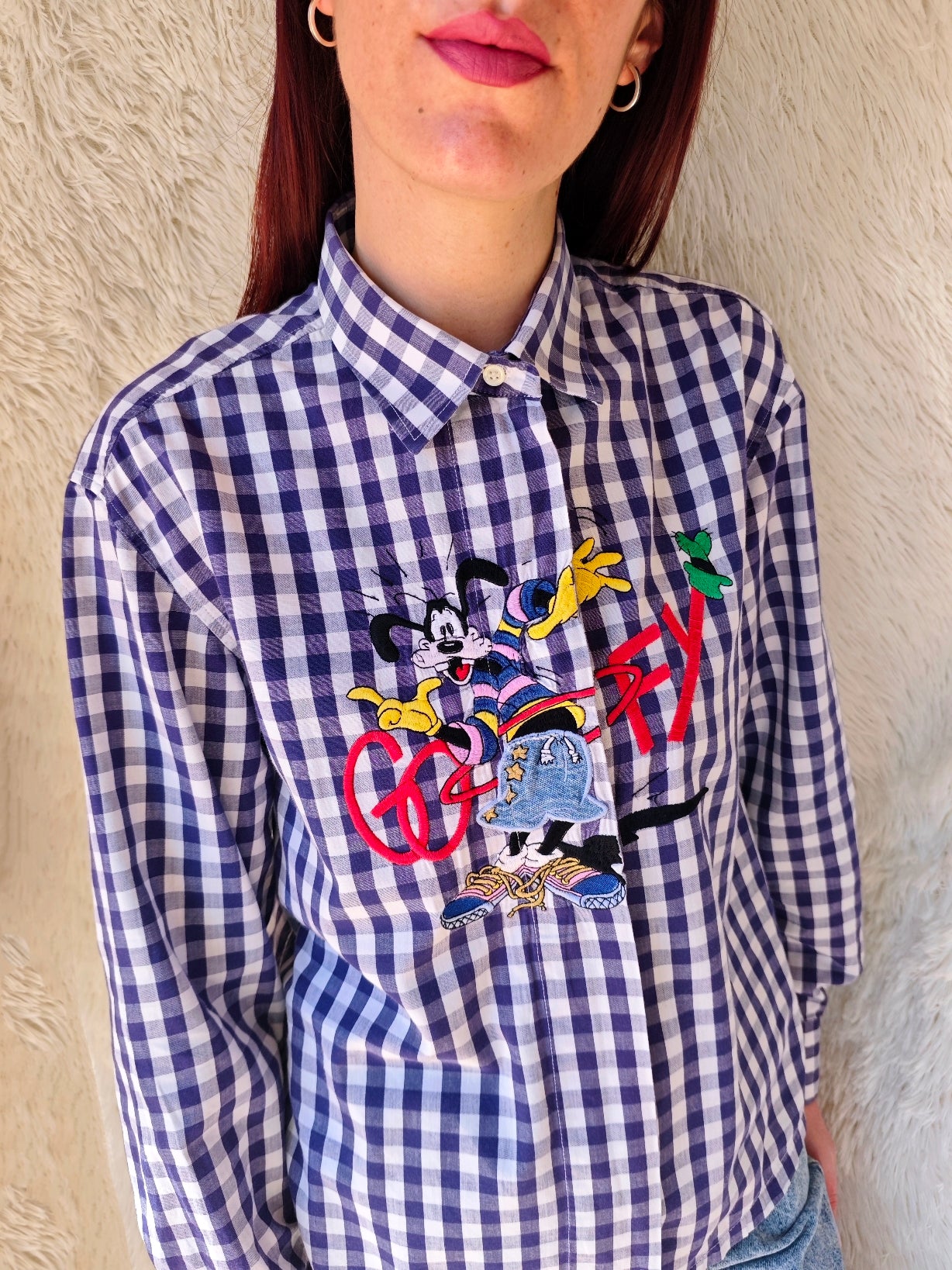 Camicia Goofy Vichy blu