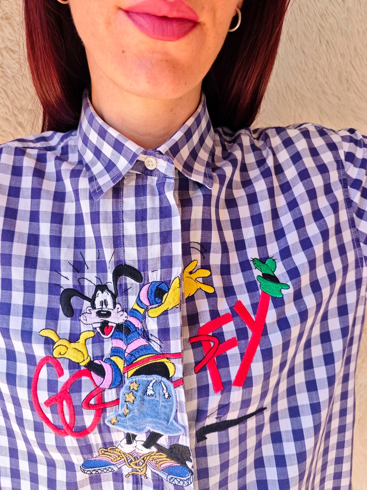Camicia Goofy Vichy blu