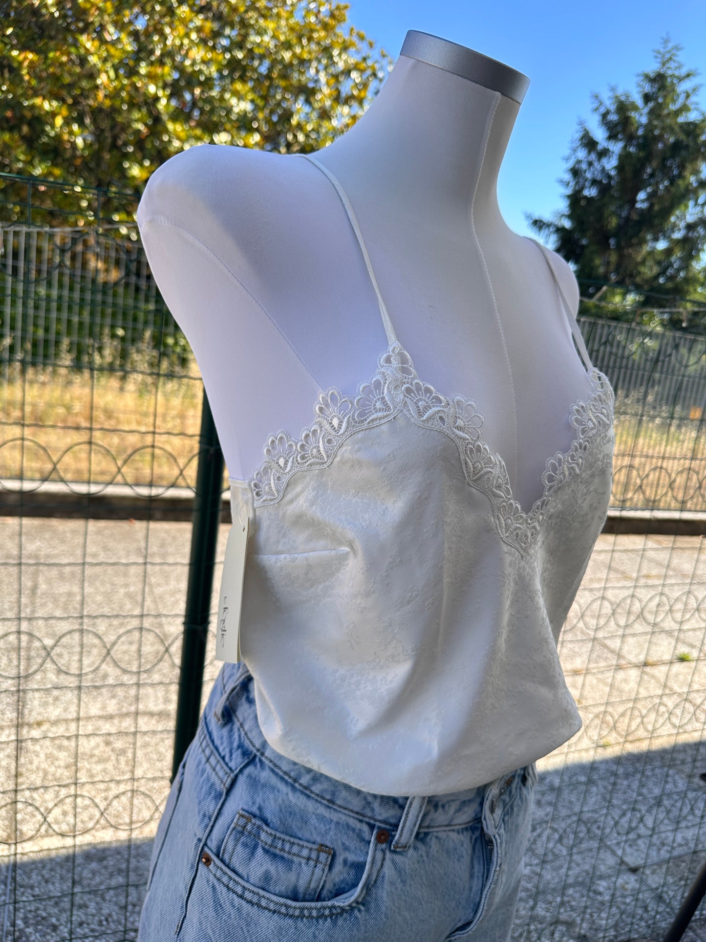 slip dress con pizzo