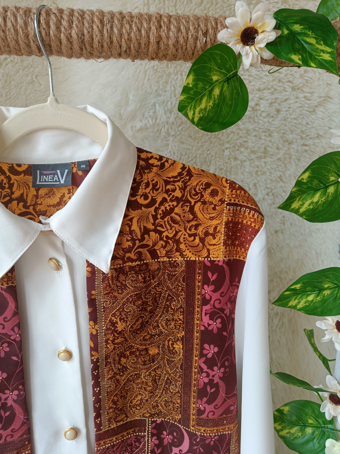 camicia vintage gilet damasco
