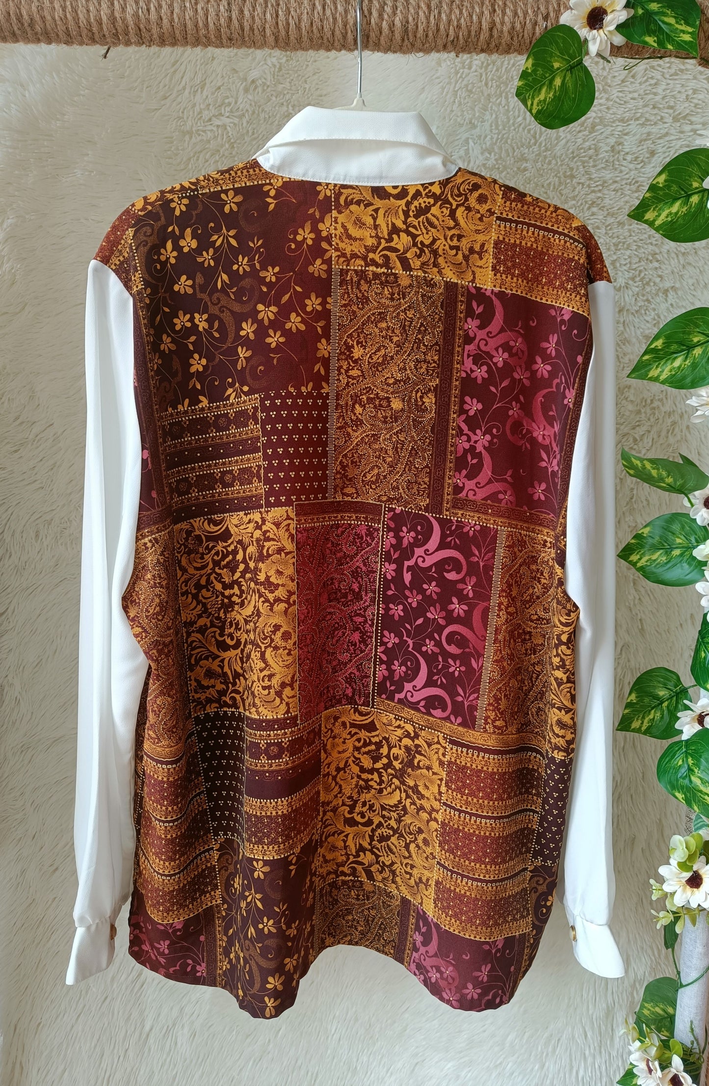 camicia vintage gilet damasco