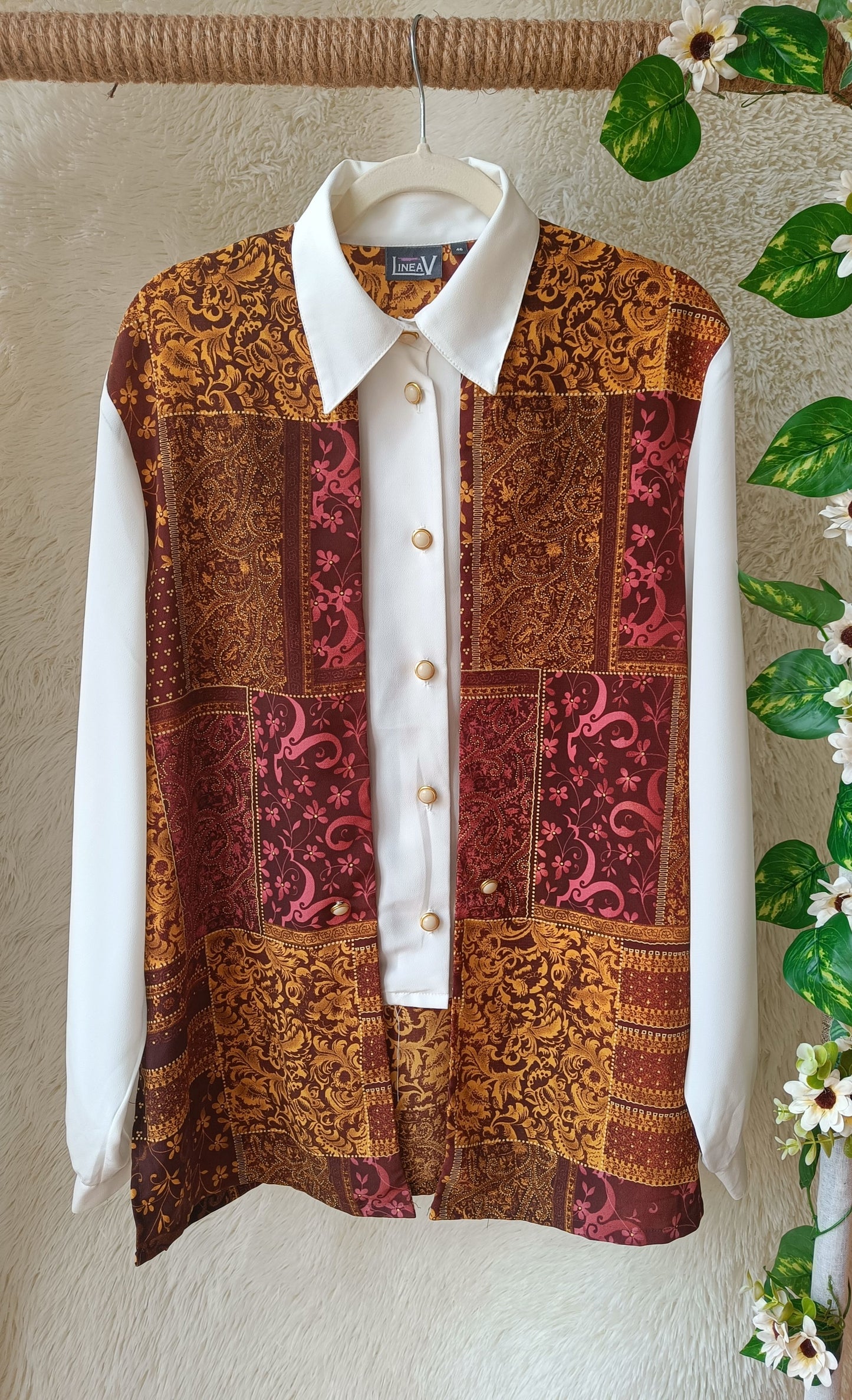 camicia vintage gilet damasco