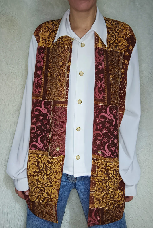 camicia vintage gilet damasco