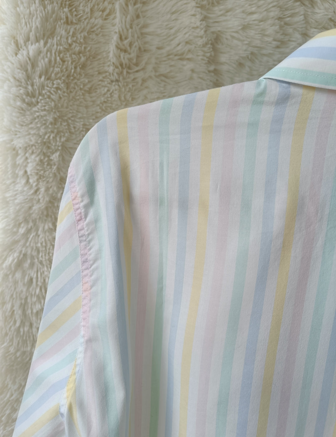 Camicia a righe pastello con ricamo Disney
