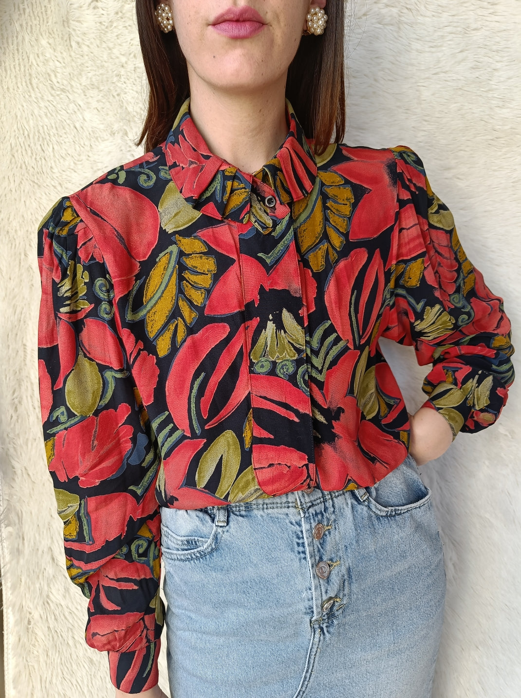 Camicia floreale anni 80