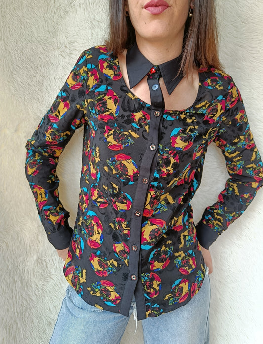 Camicia cut out astratta