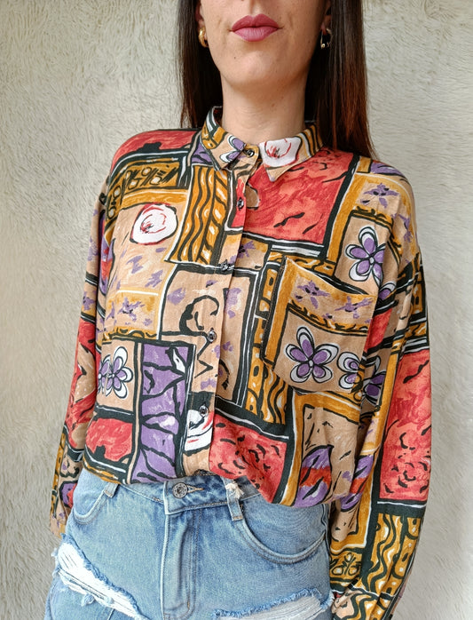 Camicia astratta floreale