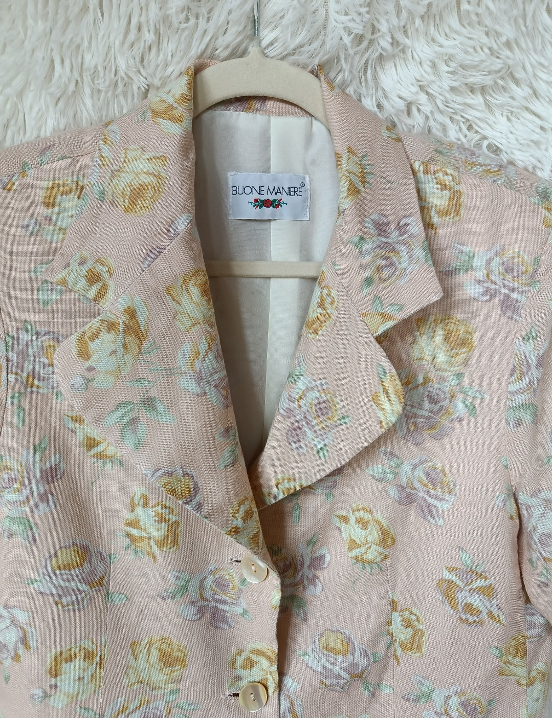 Blazer floreale misto lino