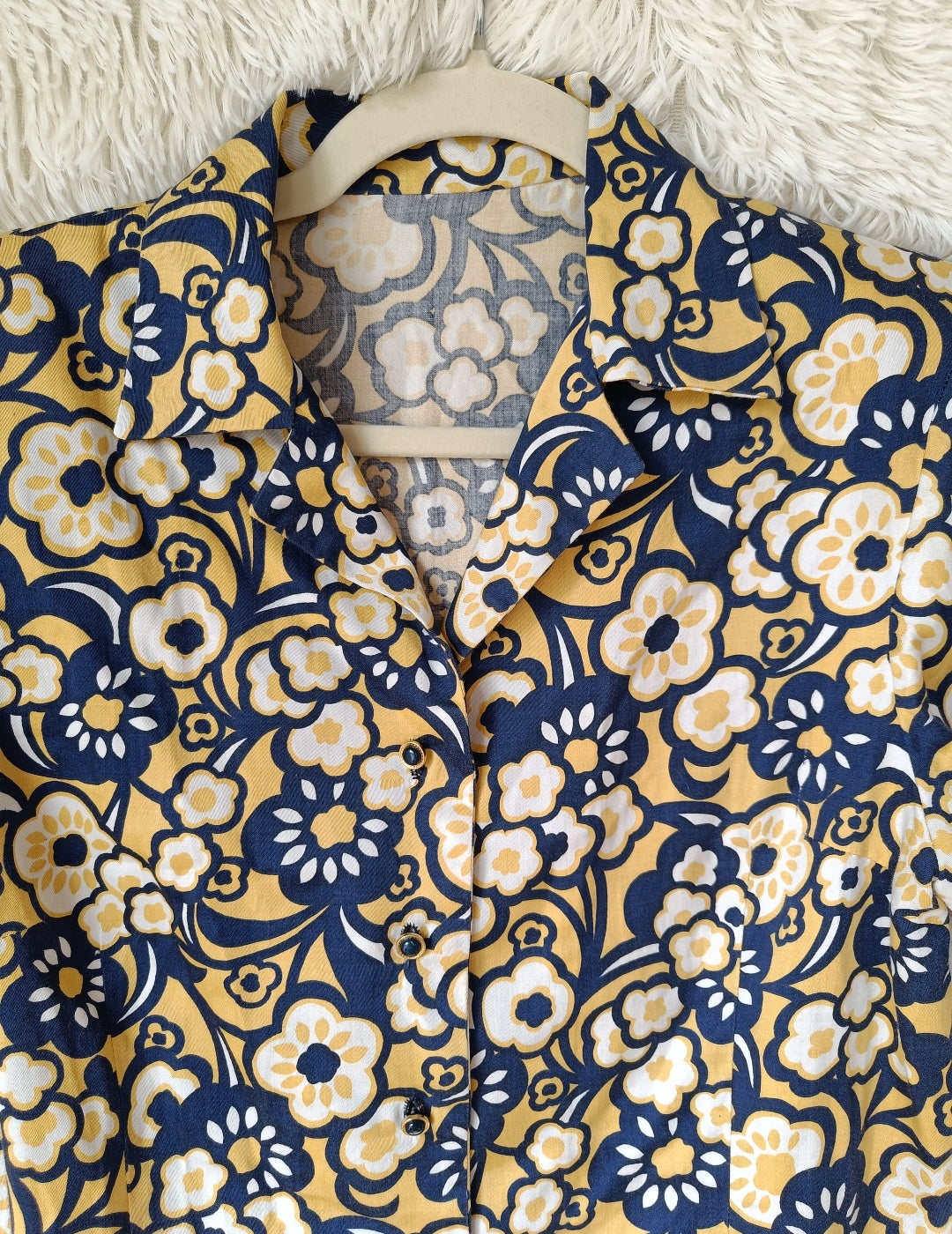 Camicia sartoriale navy & giallo
