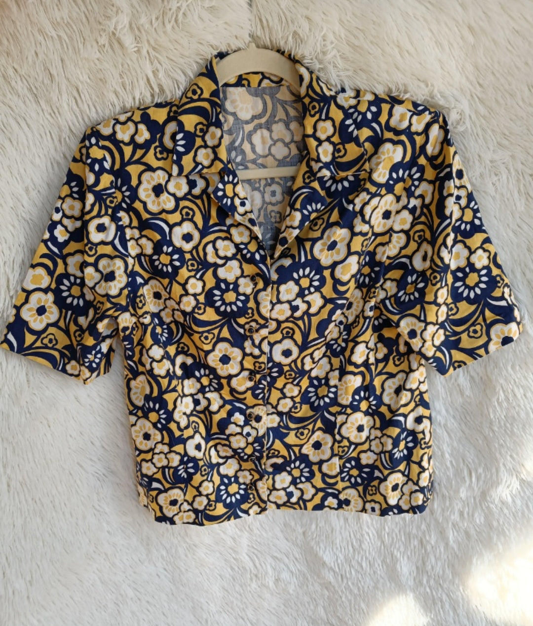 Camicia sartoriale navy & giallo