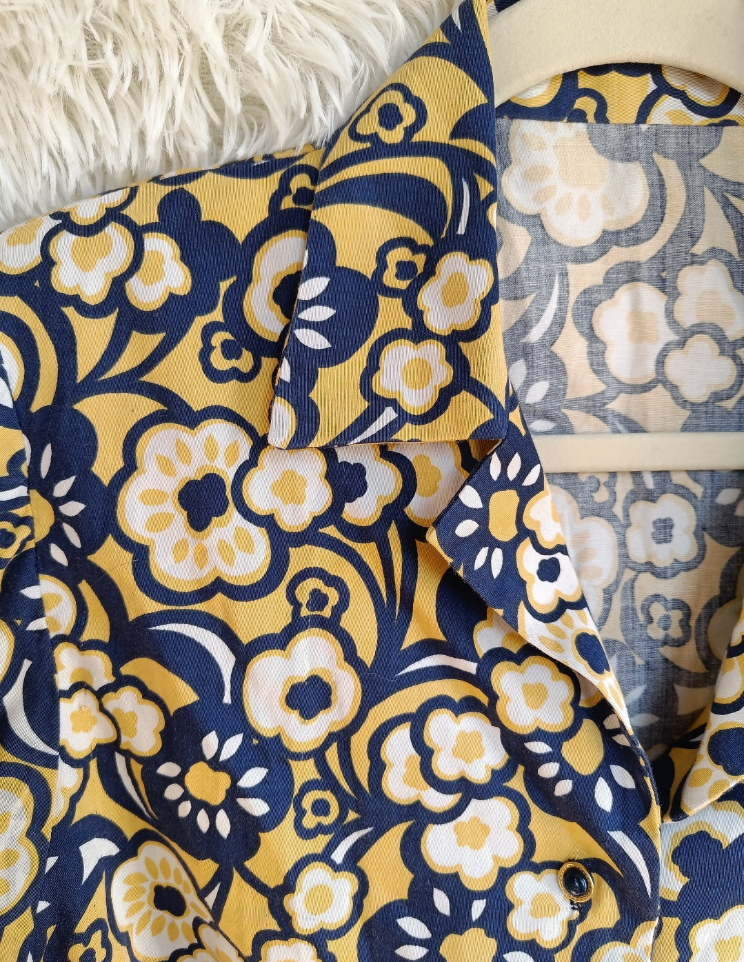 Camicia sartoriale navy & giallo