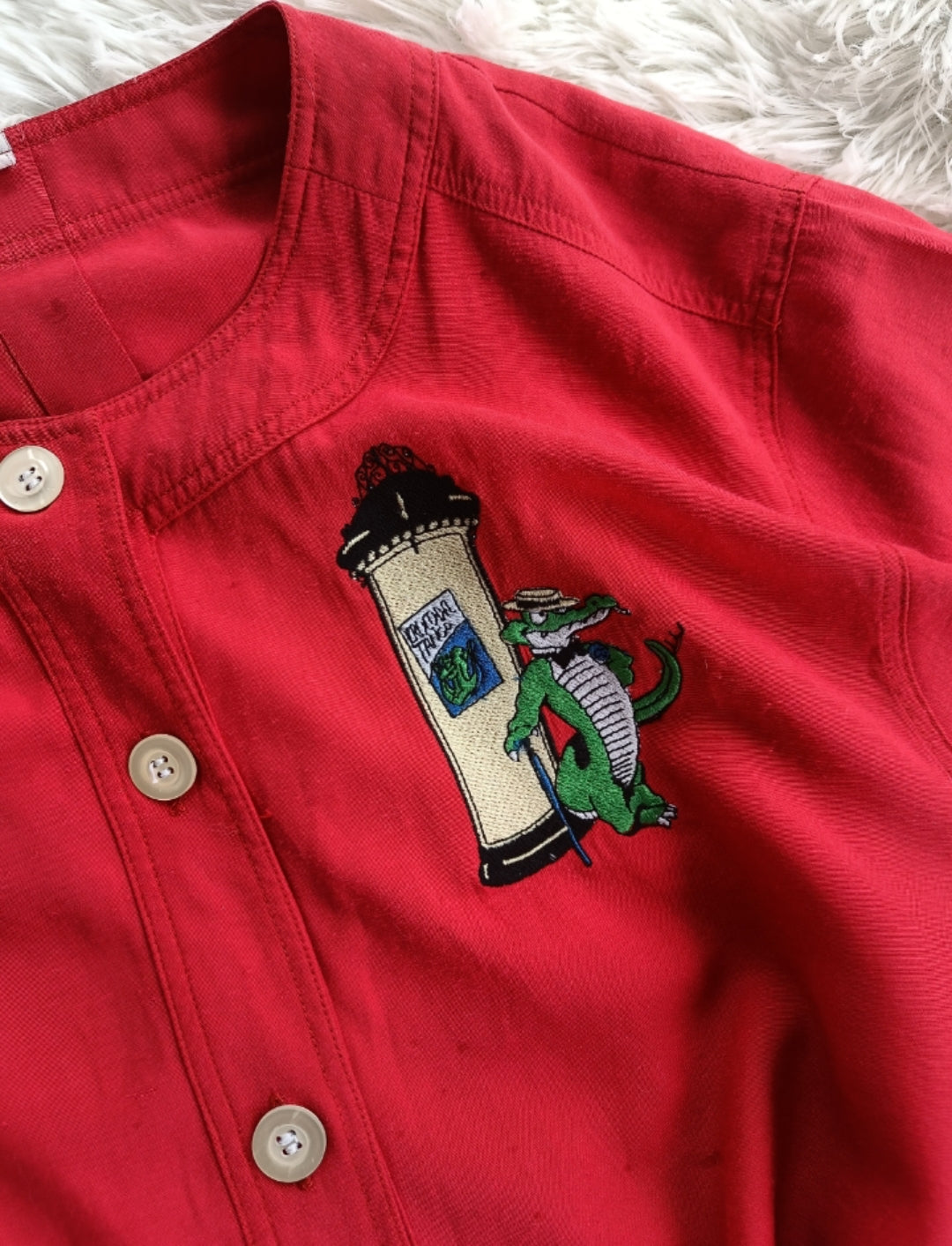 Camicia ricamata coccodrillo