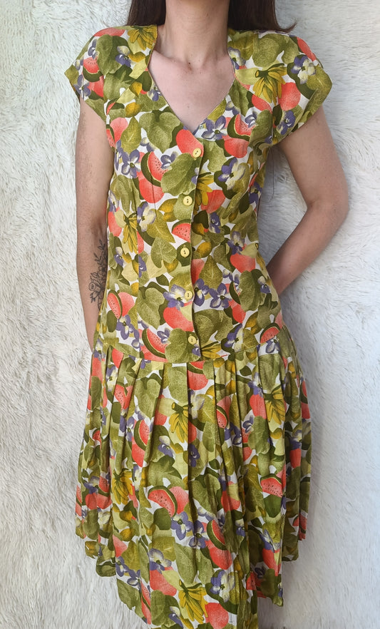 Vestito fantasia frutta anni '80