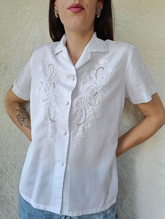 Camicia ricami floreale