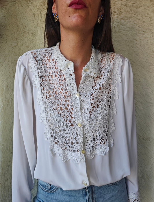 Camicia pizzo sangallo