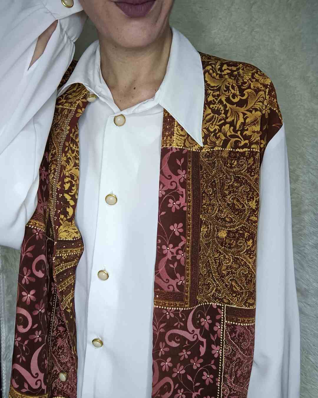 camicia vintage gilet damasco
